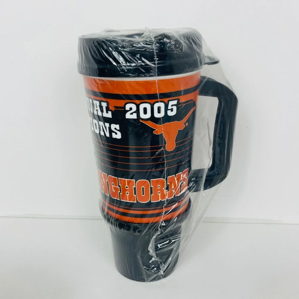 Texas Longhorns Travel Mug OS 2005 National Champions Orange NCAA Whirley NEW